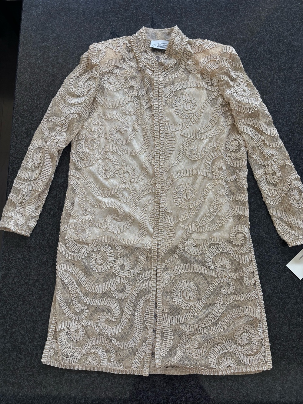 Vintage Gold Metallic Lace Duster – New with Tags